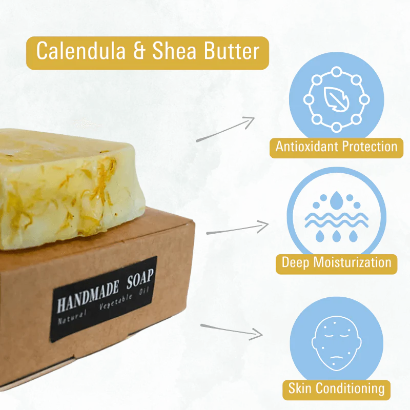 Shea Butter & Calendula Natural Soap Bar - Image 4