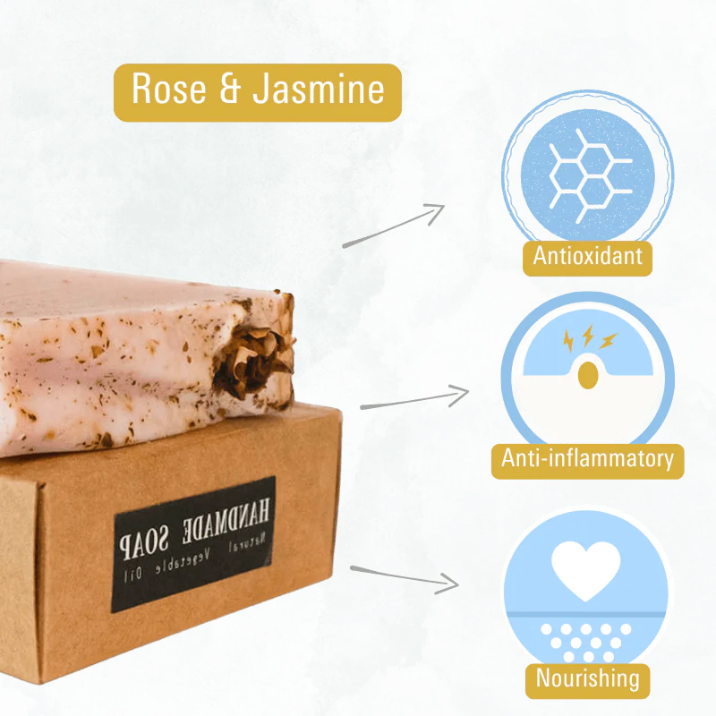 Rose & Jasmine Natural Bar Soap - Image 4