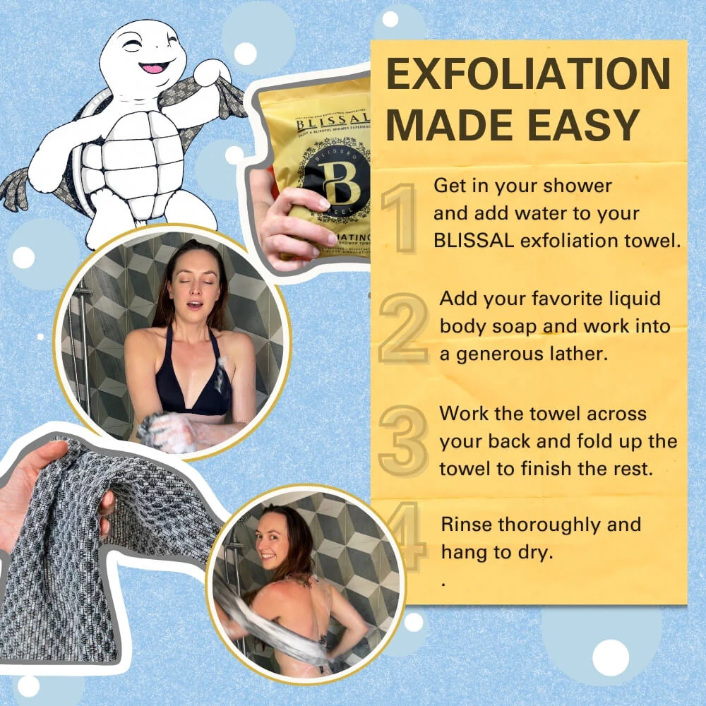 Blissal Exfoliating Antibacterial Shower Towel - Image 3